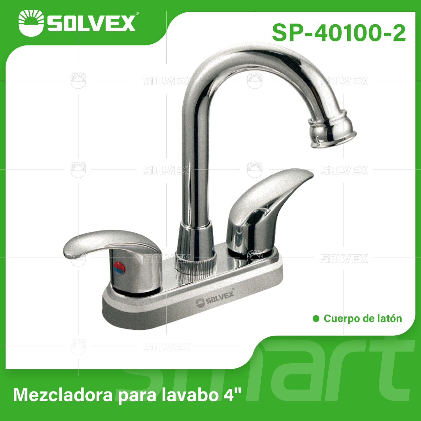 SP-40100-2 (Caja master 20)(MOQ 1 pz=1 caja) Mezcladora para lavabo 4"