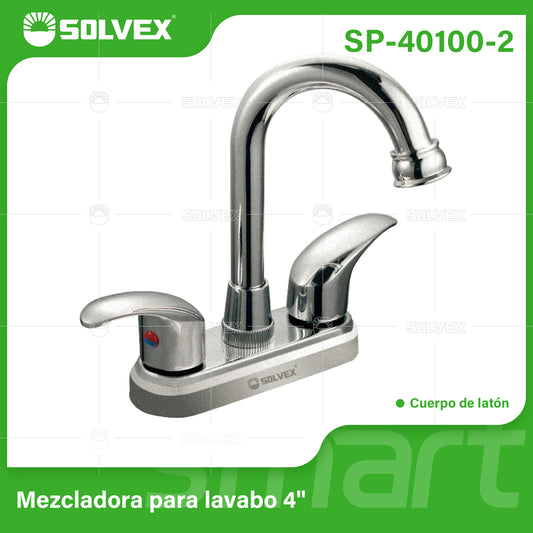 SP-40100-2 (Caja master 20)(MOQ 1 pz=1 caja) Mezcladora para lavabo 4"
