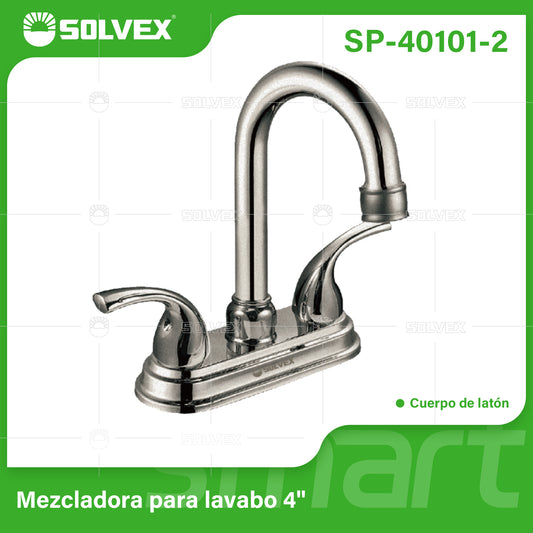 SP-40101-2 (Caja master 20)(MOQ 1 pz=1 caja) Mezcladora para lavabo 4"