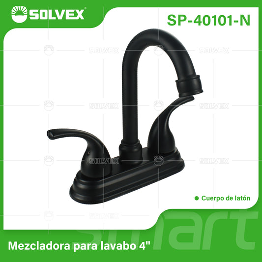 SP-40101-N (Caja master 20)(MOQ 1 pz=1 caja) Mezcladora para lavabo 4"