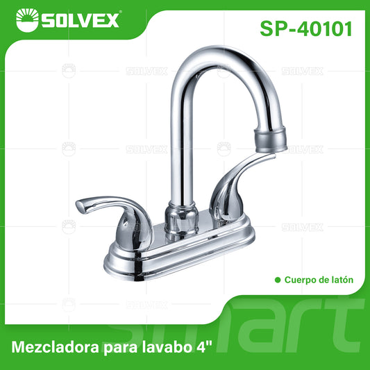 SP-40101 (Caja master 20)(MOQ 1 pz=1 caja) Mezcladora para lavabo 4"