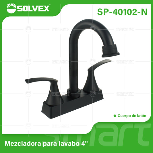 SP-40102-N (Caja master 20)(MOQ 1 pz=1 caja) Mezcladora para lavabo 4"