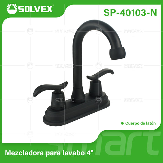 SP-40103-N (Caja master 20)(MOQ 1 pz=1 caja) Mezcladora para lavabo 4"