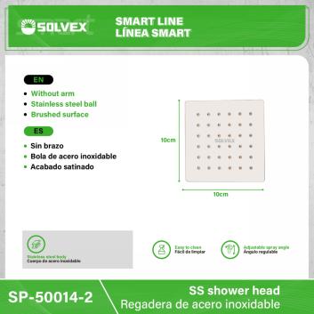 SP-50014-2-(Caja master 1 CTN=100 SKU)-(MOQ 10 SKU)-Regadera de acero inoxidable
Cuerpo de acero inoxidable