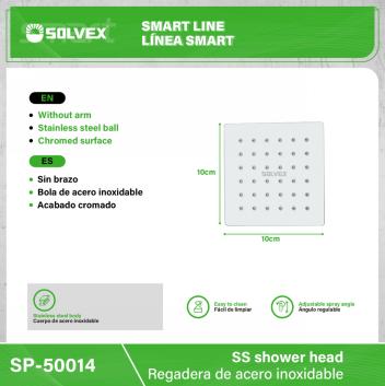 SP-50014-(Caja master 1 CTN=100 SKU)-(MOQ 10 SKU)-Regadera de acero inoxidable
Cuerpo de acero inoxidable
