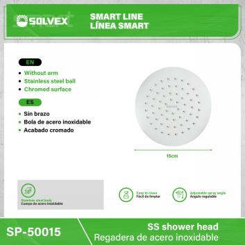 SP-50015-(Caja master 1 CTN=60 SKU)-(MOQ 10 SKU)-Regadera de acero inoxidable
Cuerpo de acero inoxidable