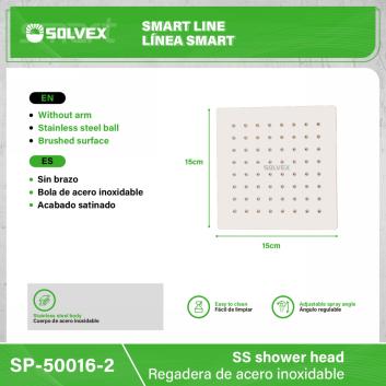 SP-50016-2-(Caja master 1 CTN=60 SKU)-(MOQ 10 SKU)-Regadera de acero inoxidable
Cuerpo de acero inoxidable