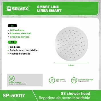 SP-50017-(Caja master 1 CTN=40 SKU)-(MOQ 10 SKU)-Regadera de acero inoxidable
Cuerpo de acero inoxidable