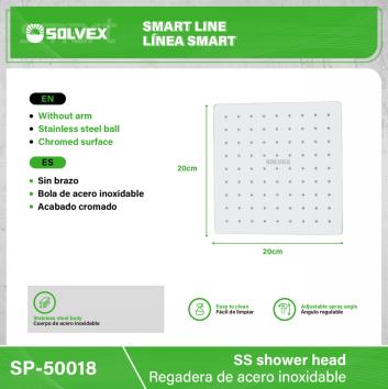 SP-50018-(Caja master 1 CTN=40 SKU)-(MOQ 10 SKU)-Regadera de acero inoxidable
Cuerpo de acero inoxidable