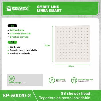 SP-50020-2-(Caja master 1 CTN=20 SKU)-(MOQ 10 SKU)-Regadera de acero inoxidable
Cuerpo de acero inoxidable