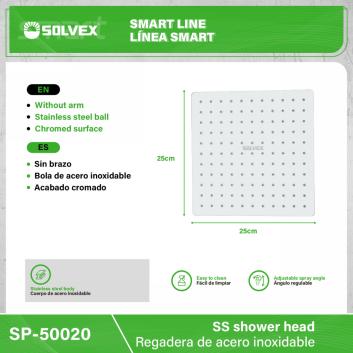 SP-50020-(Caja master 1 CTN=20 SKU)-(MOQ 10 SKU)-Regadera de acero inoxidable
Cuerpo de acero inoxidable
