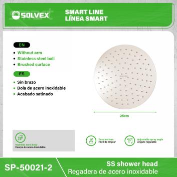 SP-50021-2-(Caja master 1 CTN=20 SKU)-(MOQ 10 SKU)-Regadera de acero inoxidable
Cuerpo de acero inoxidable
