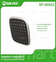 SP-50023 (Caja master 40)(MOQ 1 pz=1 caja) Regadera cuadrada 6"6" Square shower head