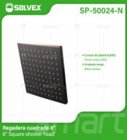 SP-50024-N (Caja master 20)(MOQ 1 pz=1 caja) Regadera cuadrada 8"8" Square shower head