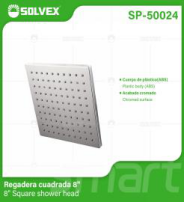 SP-50024 (Caja master 20)(MOQ 1 pz=1 caja) Regadera cuadrada 8"8" Square shower head