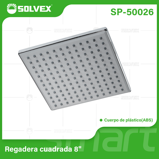 SP-50026 (Caja master 40)(MOQ 1 pz=1 caja) Regadera cuadrada 8"