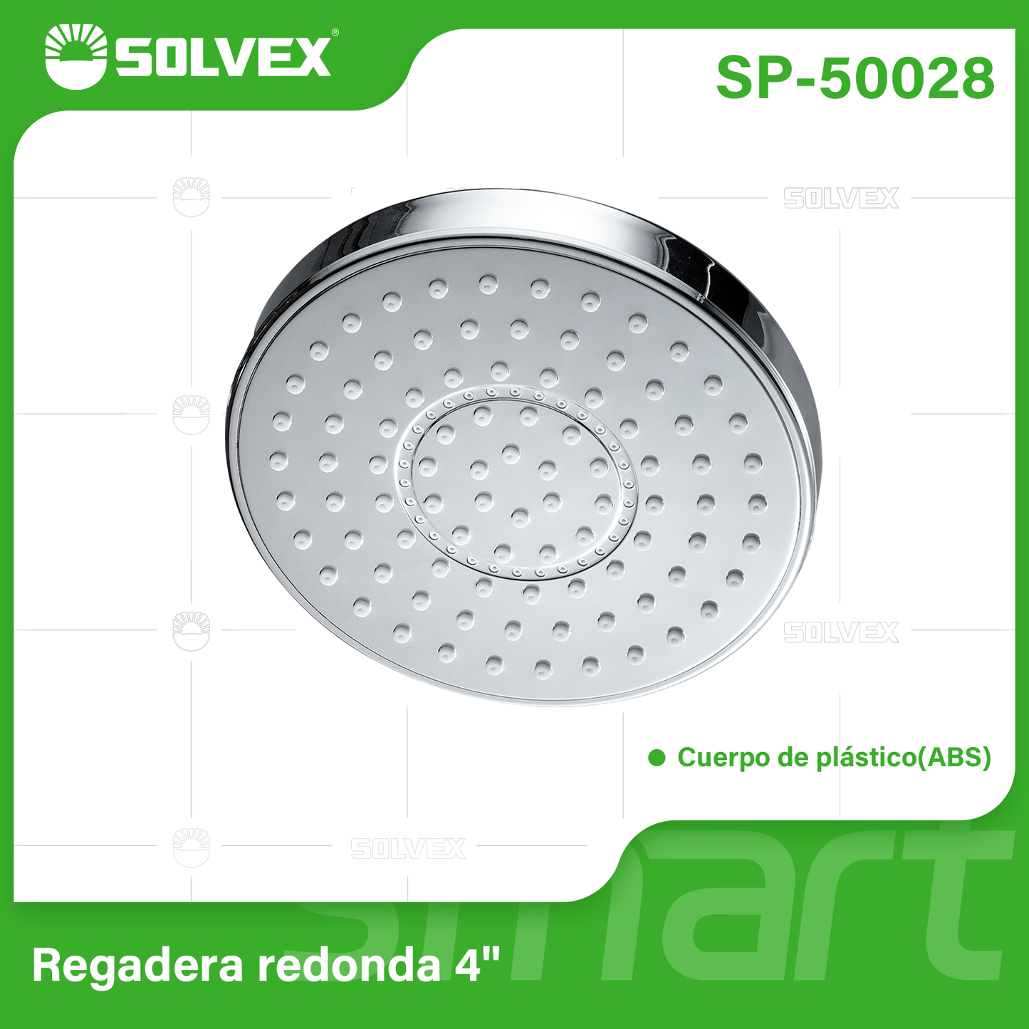 SP-50028 (Caja master 100)(MOQ 1 pz=1 caja) Regadera redonda 4"