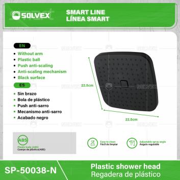 SP-50038-N-(Caja master 1 CTN=20 SKU)-(MOQ 10 SKU)-Regadera de plástico
Cuerpo de plástico(ABS)