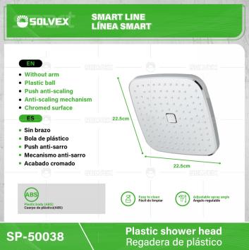 SP-50038-(Caja master 1 CTN=20 SKU)-(MOQ 10 SKU)-Regadera de plástico
Cuerpo de plástico(ABS)