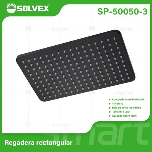 SP-50050-3 (Caja master 10)(MOQ 1 pz=1 caja) Regadera rectangular