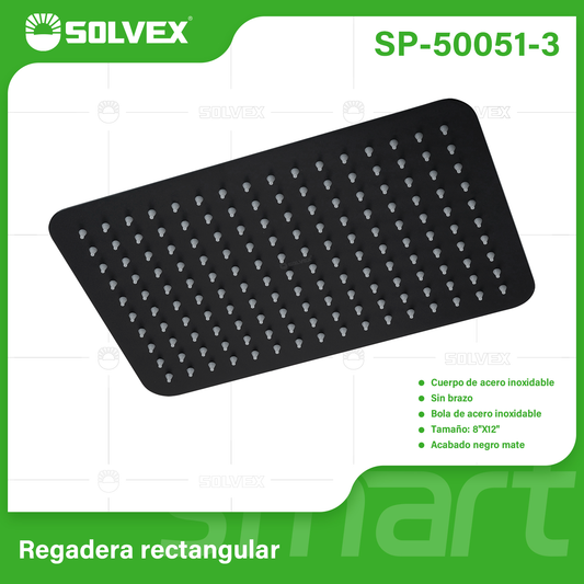 SP-50051-3 (Caja master 10)(MOQ 1 pz=1 caja) Regadera rectangular