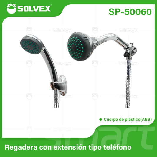 SP-50060 (Caja master 20)(MOQ 1 juego=1 blíster) Regadera con extensión tipo teléfono