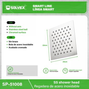 SP-51008-(Caja master 1 CTN=40 SKU)-(MOQ 10 SKU)-Regadera de acero inoxidable
Cuerpo de acero inoxidable