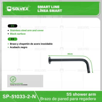 SP-51033-2-N-(Caja master 1 CTN=100 SKU)-(MOQ 1 SKU)-Brazo de pared para regadera
Brazo y chapetón de acero inoxidable