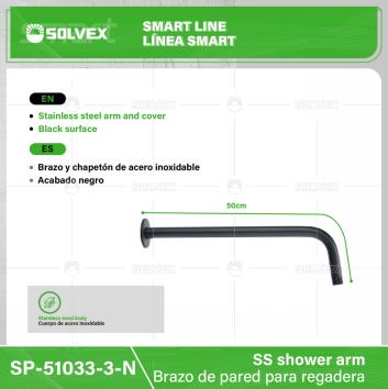 SP-51033-3-N-(Caja master 1 CTN=50 SKU)-(MOQ 1 SKU)-Brazo de pared para regadera
Brazo y chapetón de acero inoxidable
