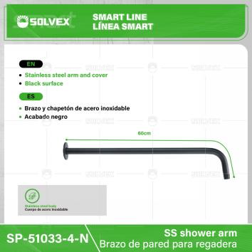 SP-51033-4-N-(Caja master 1 CTN=50 SKU)-(MOQ 1 SKU)-Brazo de pared para regadera
Brazo y chapetón de acero inoxidable