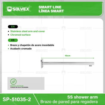 SP-51035-2-(Caja master 1 CTN=50 SKU)-(MOQ 1 SKU)-Brazo de pared para regadera
Brazo y chapetón de acero inoxidable
