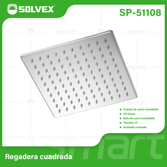 SP-51108 (Caja master 40)(MOQ 1 pz=1 caja) Regadera cuadrada
