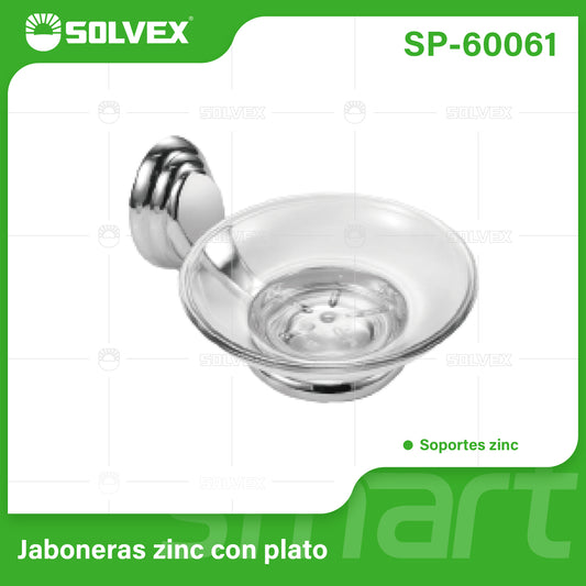 SP-60061 (Caja master 50)(MOQ 1 pz=1 caja) Jaboneras zinc con plato