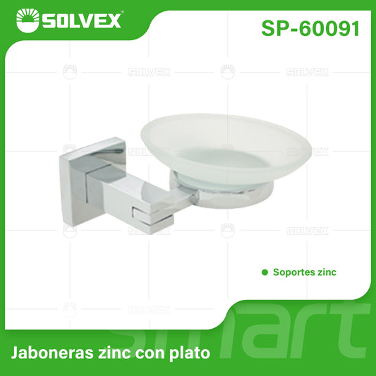 SP-60091 (Caja master 50)(MOQ 1 pz=1 caja) Jaboneras zinc con plato