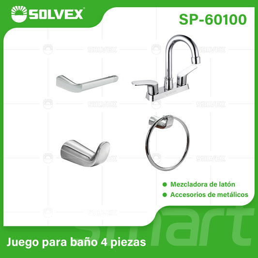 SP-60100 (Caja master 12)(MOQ 1 juego=1 caja) Juego para baño 4 piezas
