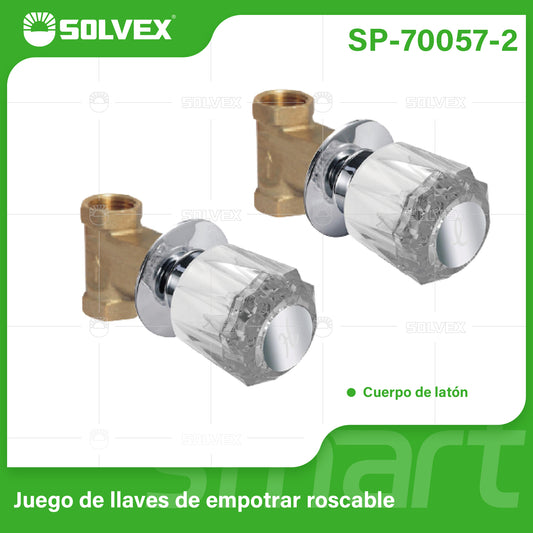 SP-70057-2 (Caja master 32)(MOQ 2pzs=1caja) Juego de llaves de empotrar roscable