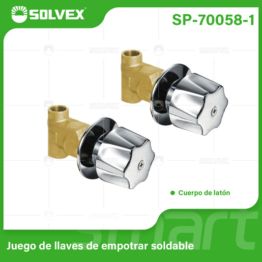 SP-70058-1 (Caja master 32)(MOQ 2pzs=1caja) Juego de llaves de empotrar soldable