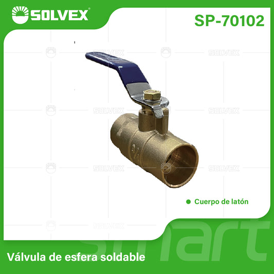 SP-70102 (Caja master 120)(MOQ 1pz=1tarjeta) Válvula de esfera soldable