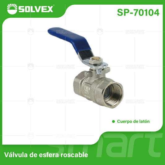 SP-70104 (Caja master 120)(MOQ 1pz=1tarjeta) Válvula de esfera roscable