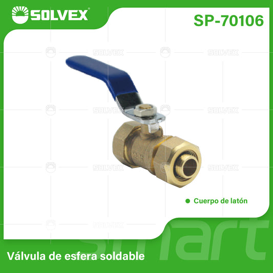 SP-70106 (Caja master 144)(MOQ 1pz=1tarjeta) Válvula de esfera soldable