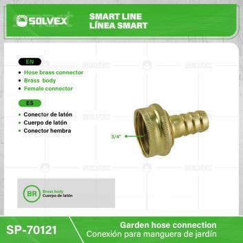 SP-70121-(Caja master 1 CTN=1000 SKU)-(MOQ 50 SKU)-Conector de latón
Cuerpo de latón