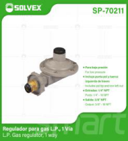 SP-70211 (Caja master 50)(MOQ 1 pz=1 caja) Regulador para gas L.P., 1 ViaL.P, Gas regulator,1 way