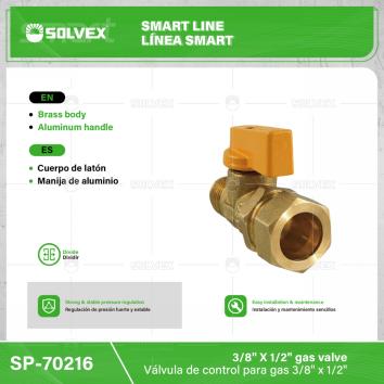 SP-70216-(Caja master 1 CTN=200 SKU)-(MOQ 20 SKU)-Válvula de control para gas 3/8" x 1/2"
Dividir
