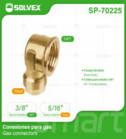 SP-70225 (Caja master 400)(MOQ 10 pzs=1 bolsa) Conexiones para gas Gas connectors