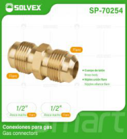 SP-70254 (Caja master 300)(MOQ 10 pzs=1 bolsa) Conexiones para gas Gas connectors