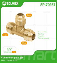 SP-70267 (Caja master 200)(MOQ 10 pzs=1 bolsa) Conexiones para gas Gas connectors