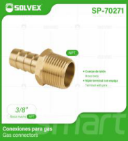 SP-70271 (Caja master 700)(MOQ 10 pzs=1 bolsa) Conexiones para gas Gas connectors
