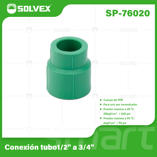 SP-76020 (Caja master 1000)(MOQ 20pzs=1bolsa) Conexión tubo 1/2"a 3/4"