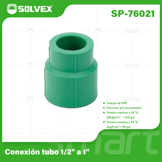 SP-76021 (Caja master 600)(MOQ 20pzs=1bolsa) Conexión tubo 1/2"a 1"
