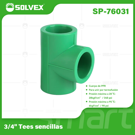 SP-76031 (Caja master 360)(MOQ 20pzs=1bolsa) 3/4"Tees sencillas